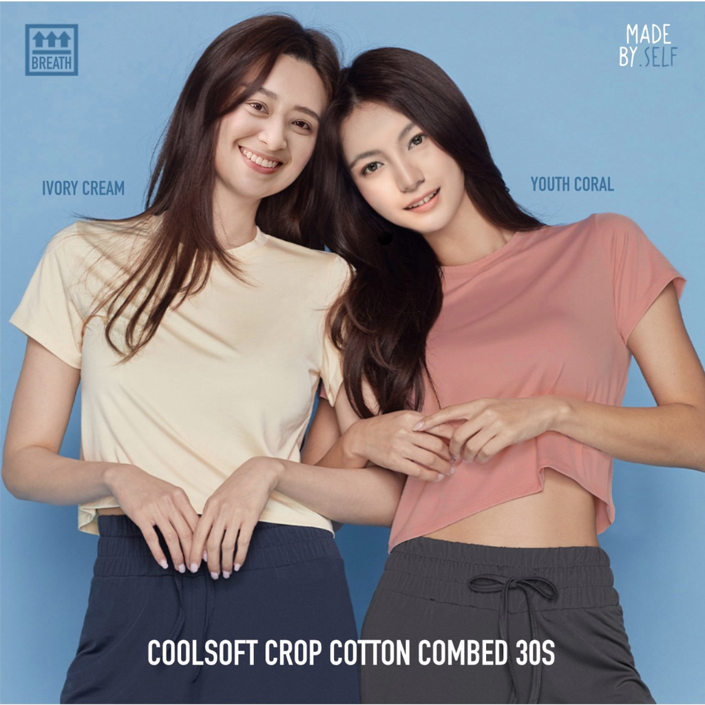 Kaos polos Slimfit Crop Top 100% Ringspun cotton combed reaktif 30s