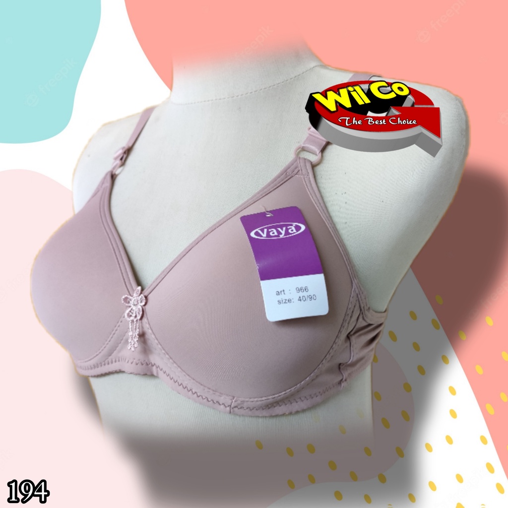 K194 - BRA/BH WANITA VAYA PAKAI BUSA TANPA KAWAT CUP SEDANG SIZE 34B - 40B  DUA PENGAIT