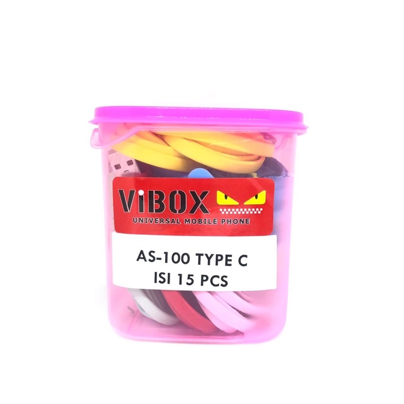 PerToples isi 15pcs Kabel Vibox 3A AS100 Micro Type C/Kabel Data Murah Toples