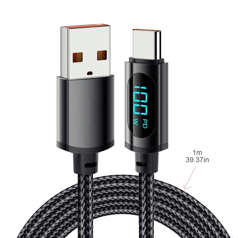 Zzz Kabel Pengisian Cepat Untuk Ponsel Laptop Tablet Dengan Display LED USB C Data Cord