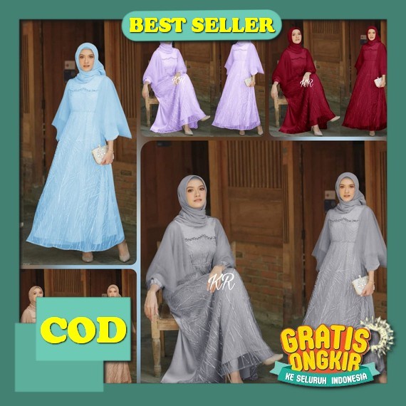 Baju Gamis Nibras Terbaru 2022 Promo Sale Diskon Ori Original Polos Dewasa Wanita Jumbo Busui Termur