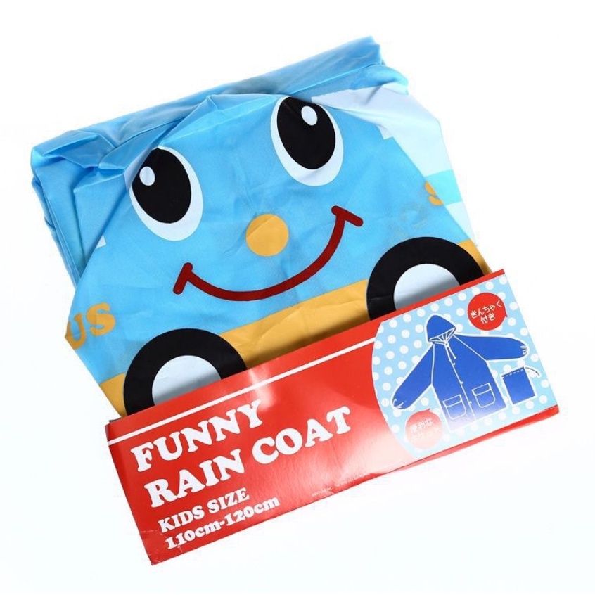 Jas hujan anak karakter  funny Raincoat Jubah Lengan EVA