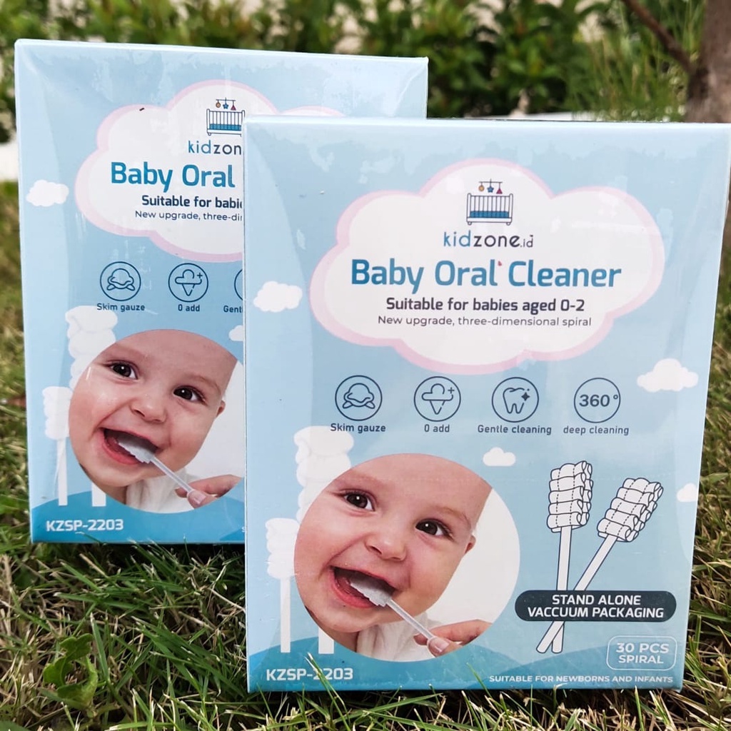 30 pcs Pembersih Mulut Bayi Sikat Gigi Dan Lidah Bayi / ORAL KIDSZONE /  Sikat Gigi Bentuk U / Pembersih Lidah Bayi Kasa/New Born Baby Oral Cleaner Cotton isi 30 Pcs