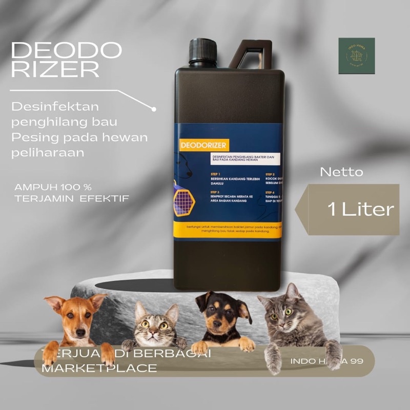 DEODORIZER Penghilang bau kandang / pesing kucing dan anjing isi 1liter