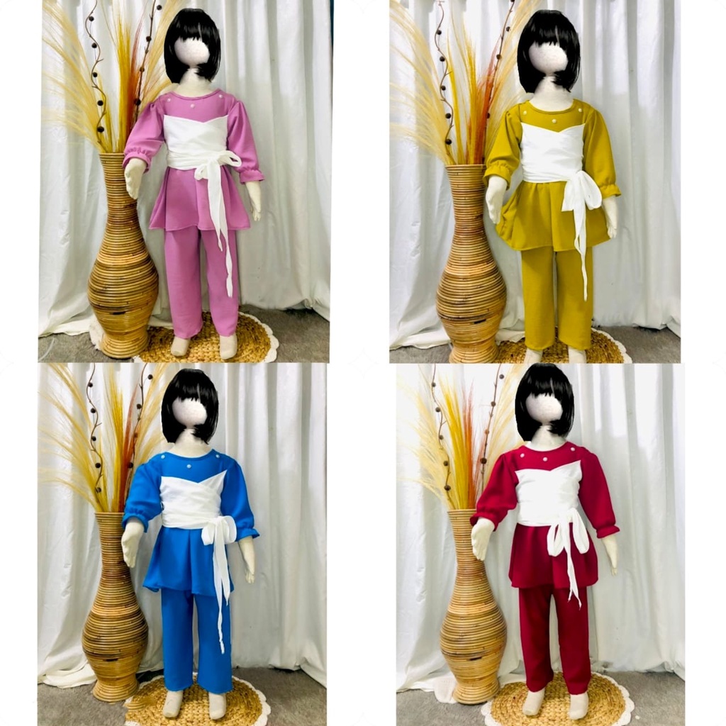 Baju lesti anak perempuan bisa pilih warna bahan cringkel usia 1 sampai 8 tahun