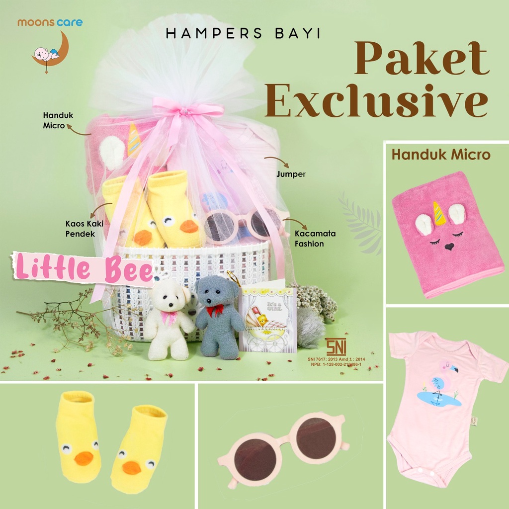 rosybabyshop moons care Hampers Bayi Pookie Pinky Hamper Baby Girl Boy Kado Hadiah Lahiran Perempuan Laki Laki Gift Set Newborn Babygift Perempuan Laki-Laki Jumper handuk kaoskaki kacamata topi
