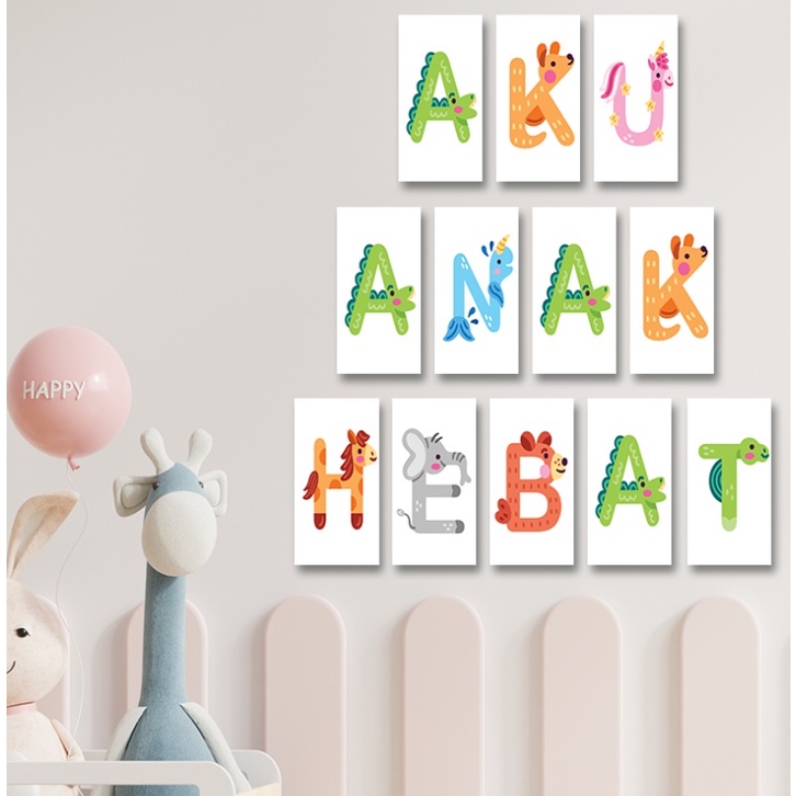 [ Walldecor alfabet 001] Custom Dekorasi Poster Kayu Huruf Alphabet Anak Wall Decor 1020