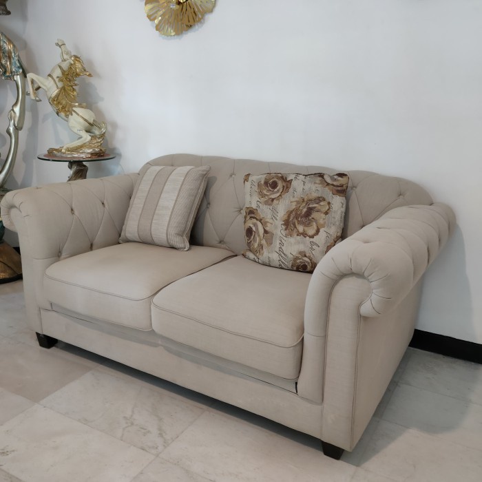 Oldham Sofa Bed Sofa Tamu Kain Fabric Kursi Tamu Dekorasi Ruang