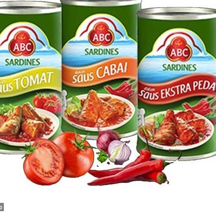 

5.5 Product HOT Sardines ABC Sarden Tomat Cabai Extra Pedas 155gr