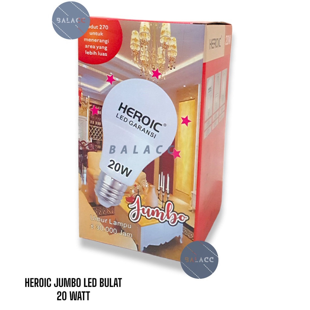 Lampu Led 20 Watt Heroic Bohlam Bergaransi