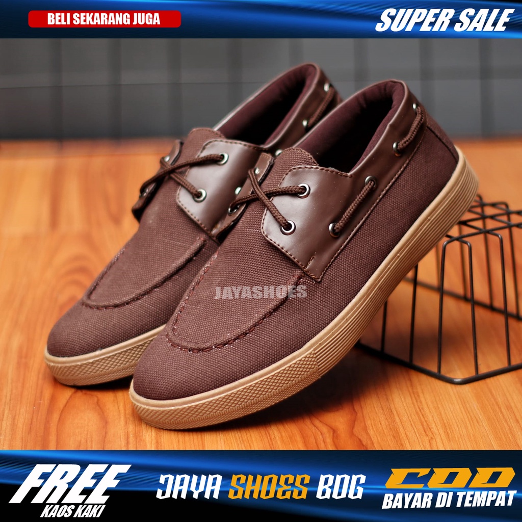 ZAVATO Sepatu Casual Pria Loafers Santai Cowok Simple Bahan Kanvas Original Kekinian