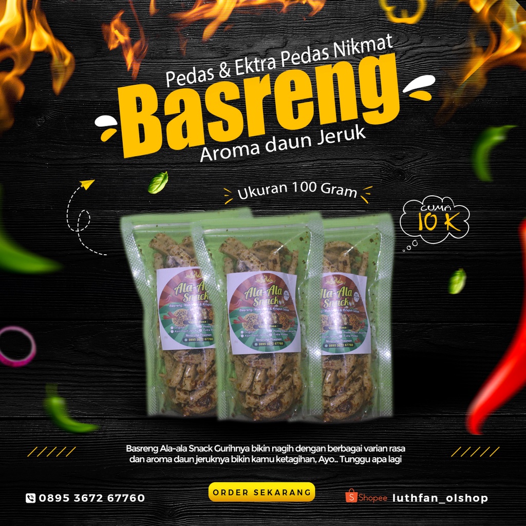 

Basreng Pedas aroma Daun Jeruk