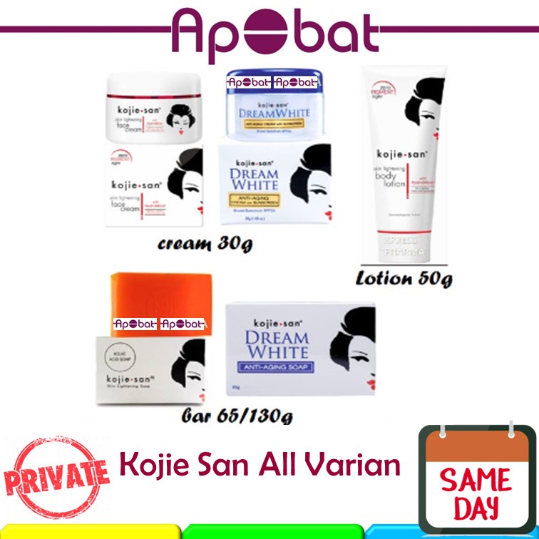 - ApObat - KOJIESAN Skin Lightening Soap Kojic Acid Dream White 45 / 65 / 135g Sabun Lotion Cream Ko