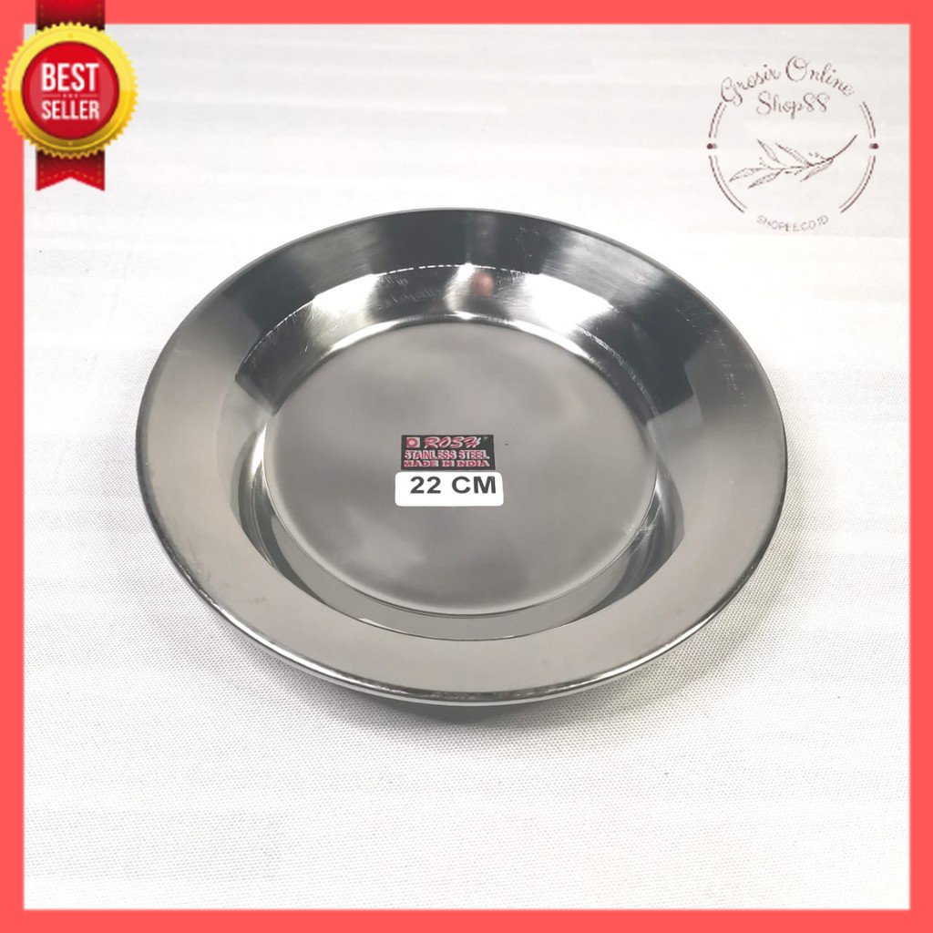 [GOS] C202 - Piring Stainless 20cm ROSH - Soup Plate 20cm