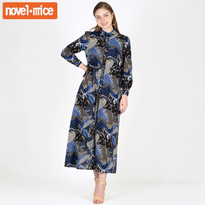 LE'ROSETZ - GAMIS BATIK KAWUNG NAVY