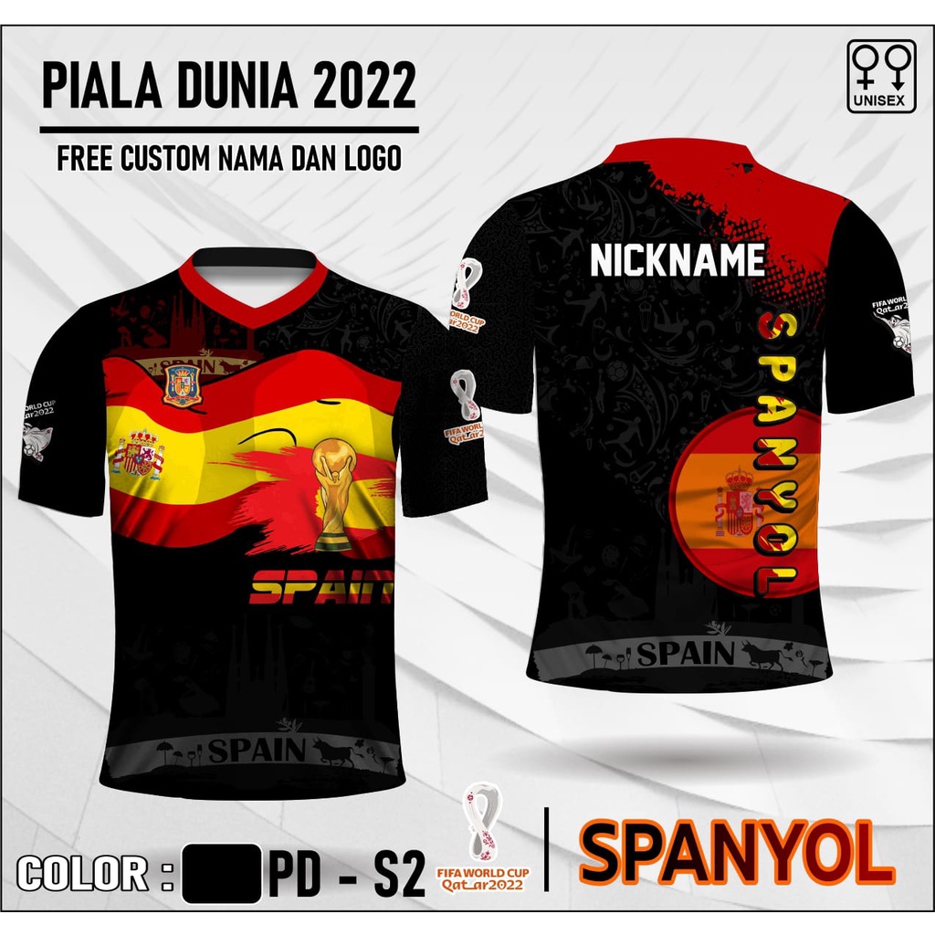 Jersey piala dunia qatar 2022 team spain/baju bola tim spanyol