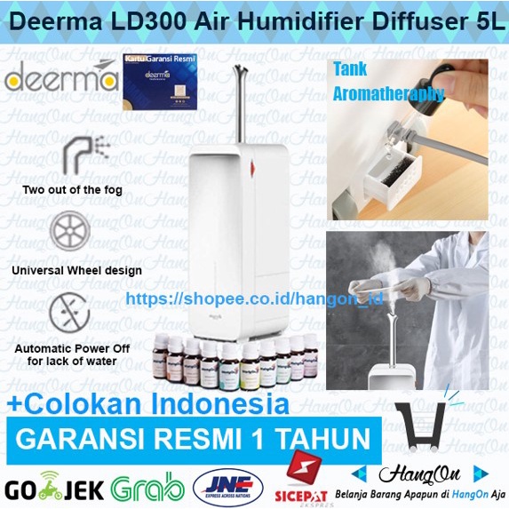 Deerma LD300 Air Humidifier 5L Smart Diffuser With Oil Aromatherapy Uap Ultrasonic Standing Portable 5 Liter Melembabkan Pelembab Penyegar Udara Dikamar Ruang tamu Kantor Rumah