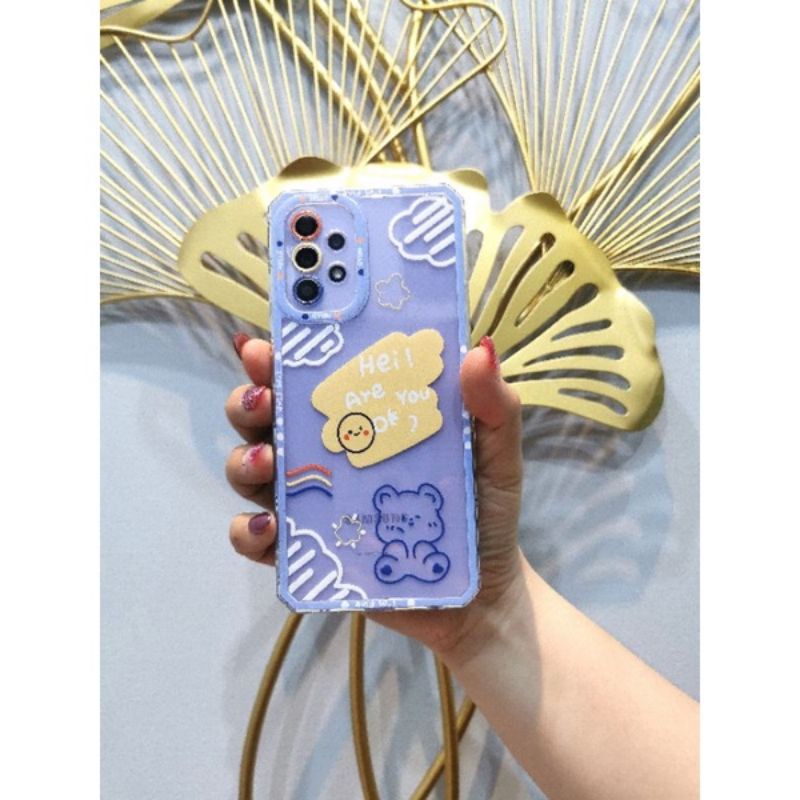 0514 VVV CASE GAMBAR A CASE CARTOON XIAOMI REDMI 9T Mi 11 Lite 12C NOTE 12 POCO M3 casing cube sudut silikon bear cube shockproof