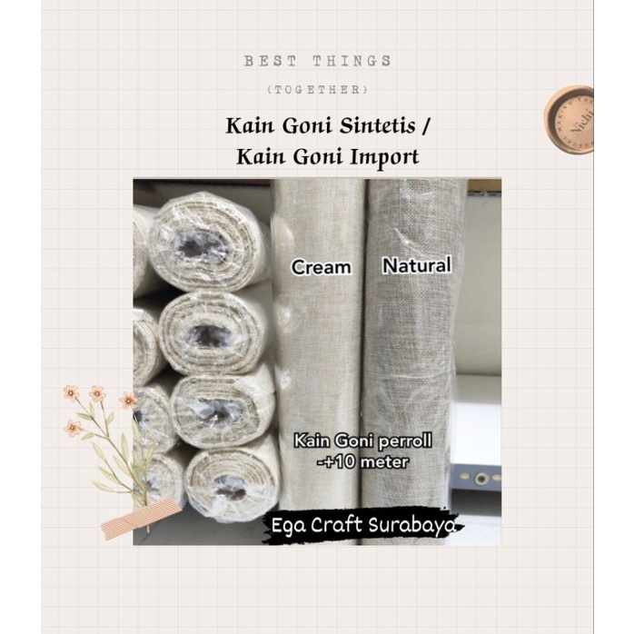 1 Roll Kain Goni ±9 meter - Kain Goni Sintetis - Kain Goni Import