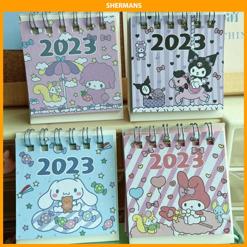 

[Ready Stock❤️]Kalender Meja Mini 2023 Lucu Vertikal Anjing Kuromi Cinnamoroll Kalender Kecil sherman