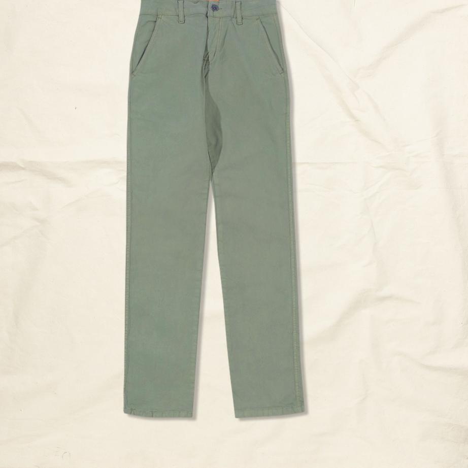 Paling Diminati Jimmy and Martin - Basic Slim Stretch Chinos Light Olive Dyed - S323