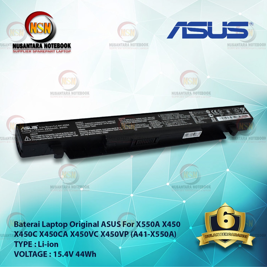 Baterai Original Asus A450 A550 X450 X550A F450 X452 15V 44Wh