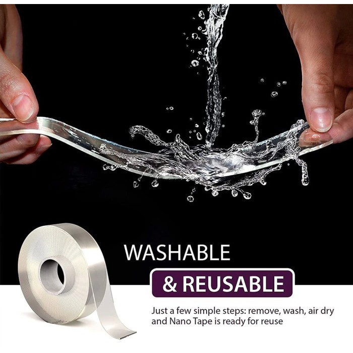 Solatip Ajaib Dobel Tip Lebar 3cm 30mm Nano Double Tape Bening