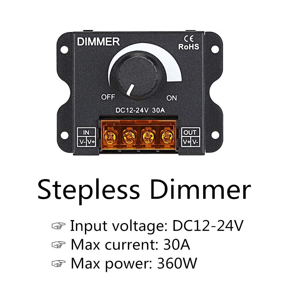 【DC 12V-24V】Pengatur Kecerahan/LED Strip Brightness Adjuster/Lampu Dimmer