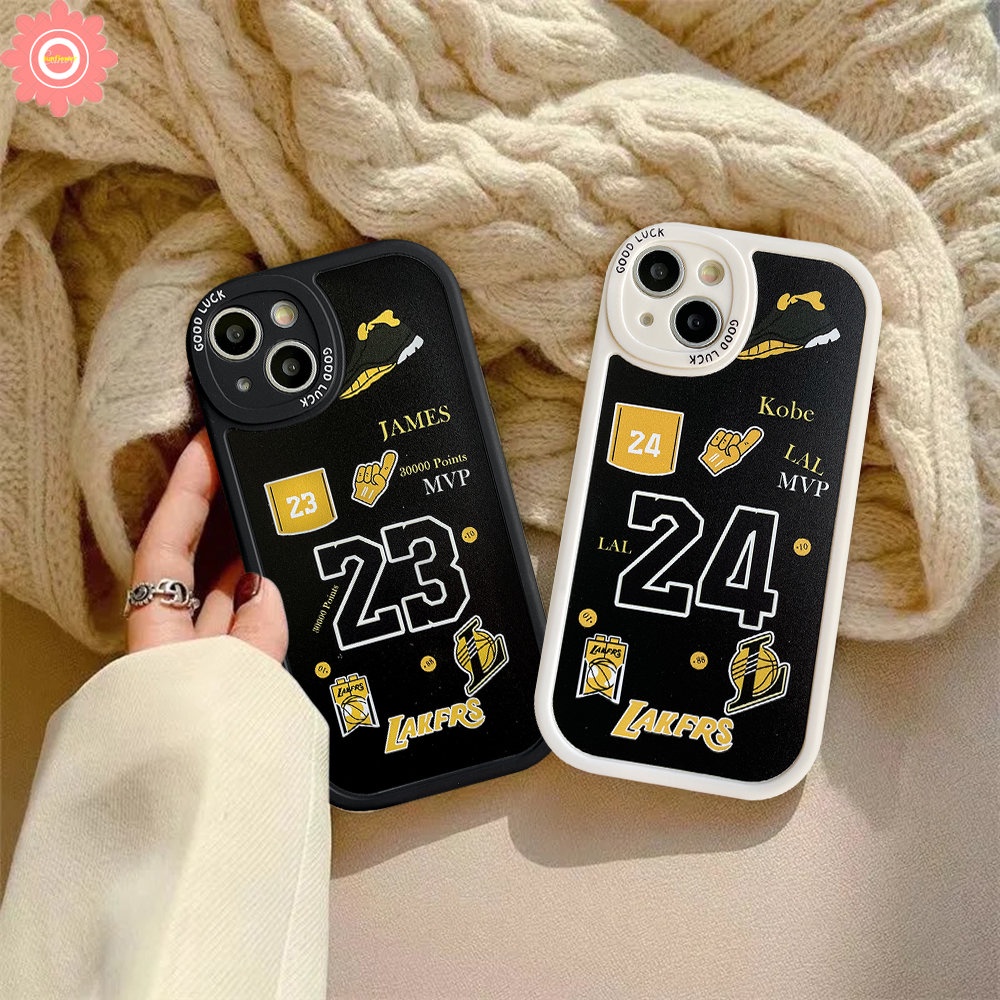 Case Realme C53 C55 10 Pro Plus C35 C25Y C25s C25 C31 C17 C30 C21Y C15 C12 C21 C2 C11 C3 C17 C20 8 5 9i 8i 8Pro 6i 5i 5s 6s 6 7i Trendy Kobe James N.B.A Lakers Label Sarung Soft Cover