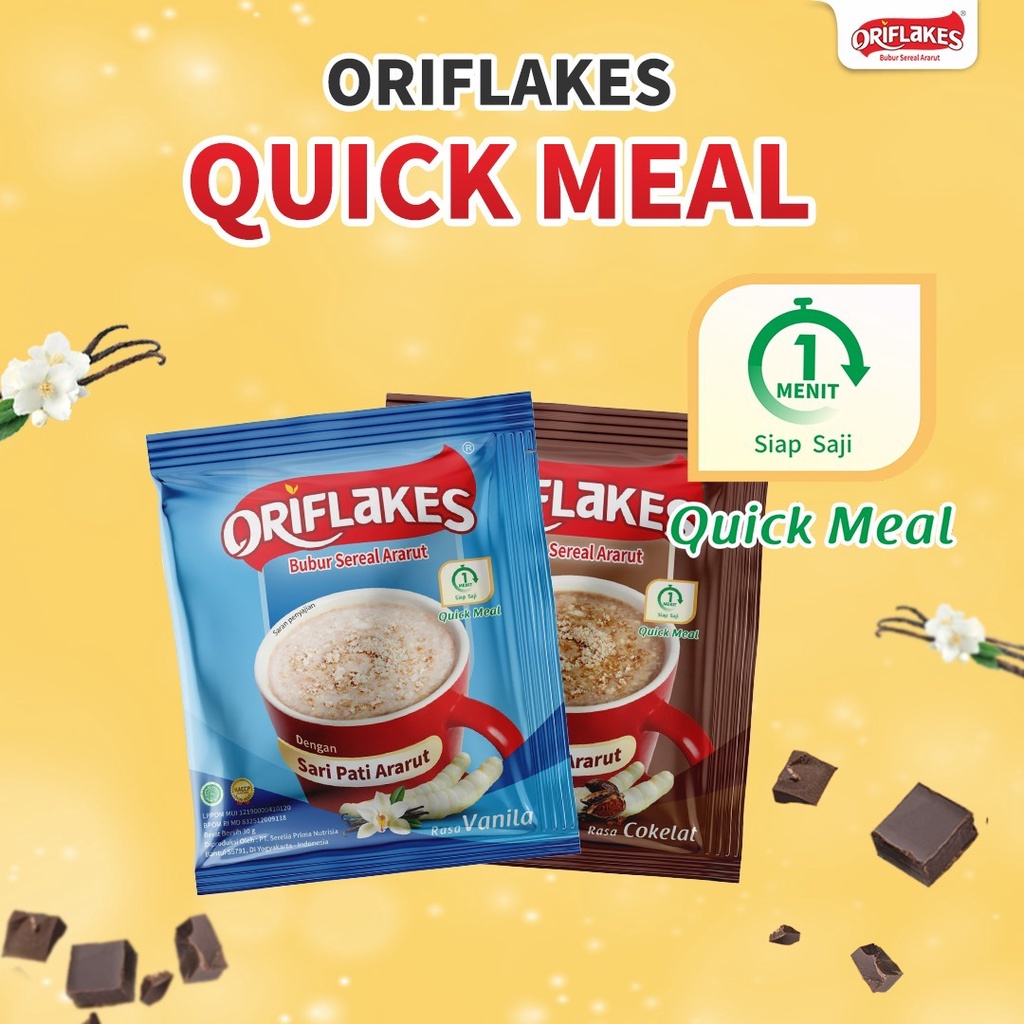 

Oriflakes sereal daily quickmeal sachet umbi garut ararut 30 Gram