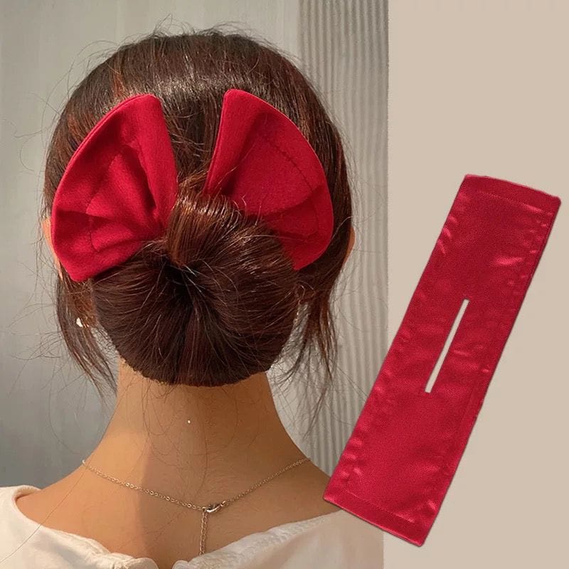 Viral Magic Hair Roll Hairdini Pita Bow Knot Hair Bun Maker Bunmaker Cepol Konde Imlek Sincia China Korea Jepang Japan Korean Kpop Donut Donat Gulungan Rambut Blackpink Twice Red Velvet Itzy Ive Aespa Loona New Jeans Stayc