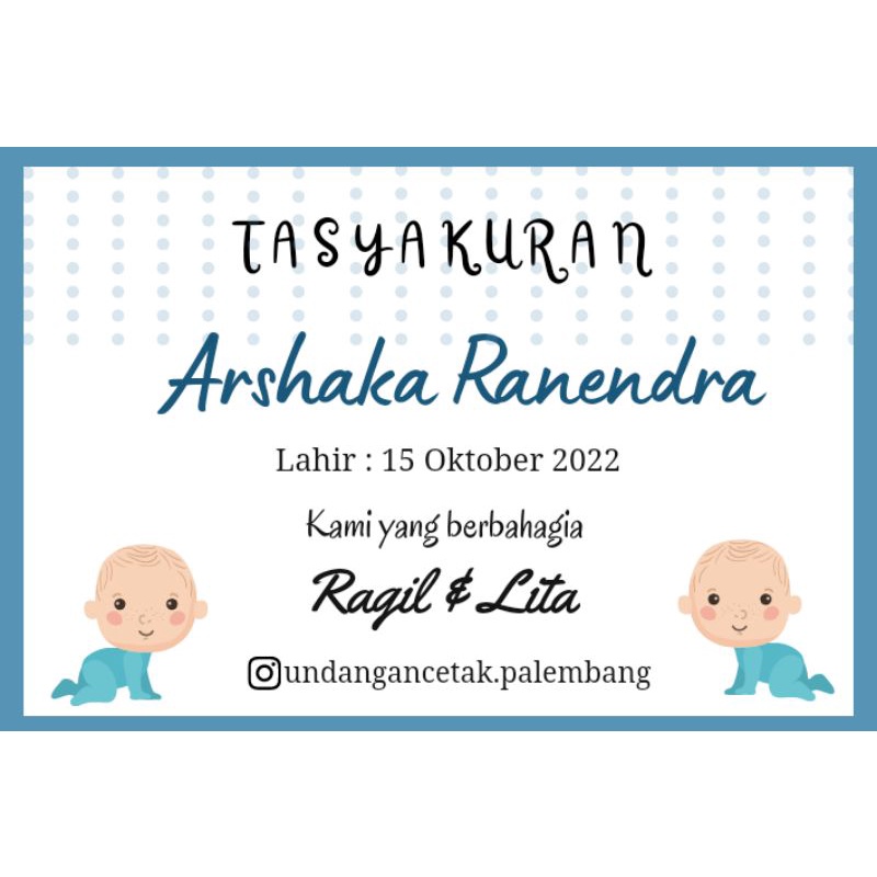 kartu ucapan terima kasih untuk telur atau permen / card thank you tasyakuran aqiqah