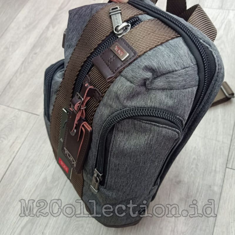 Slingbag Tumi Saratoga Alpha Bravo Grey Bodybag Tas Selempang Mirror Quality