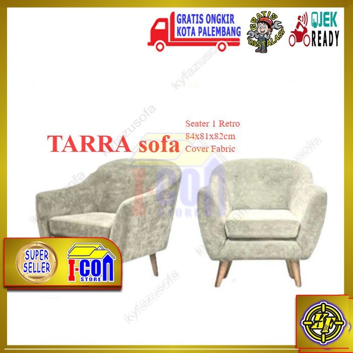 Toppan Sofa Tarra Sofa 1 seater Minimalis Retro Kursi Tamu Sofa Kantor