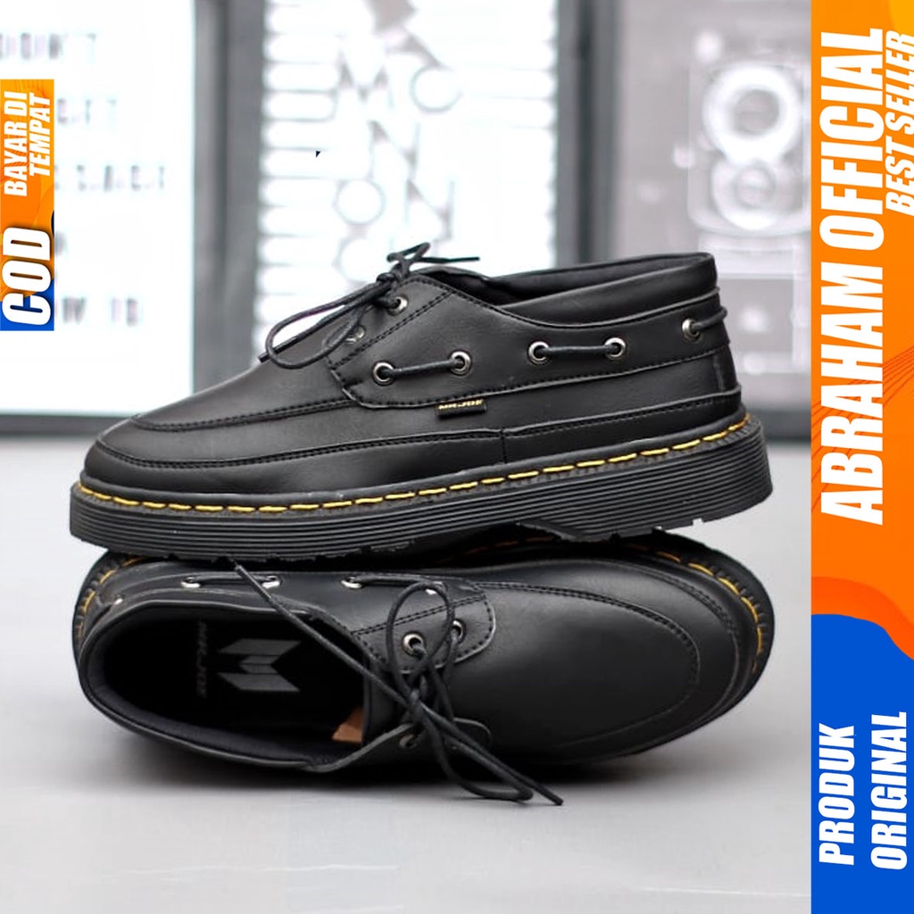 Sepatu Formal Pantofel Kerja Pria Docmart Low Boots Hitam Abraham Rooney