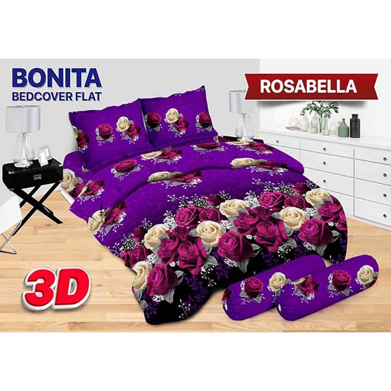 Bedcover set sprei bonita 180x200 motif rosabella