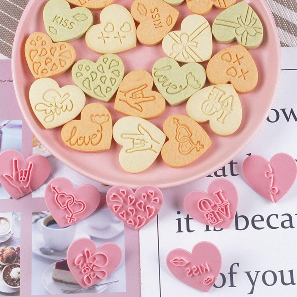 Nanas 10pcs/set Hari Valentine Pastry Dekorasi Cetakan Kue Cetakan Biskuit Plastik