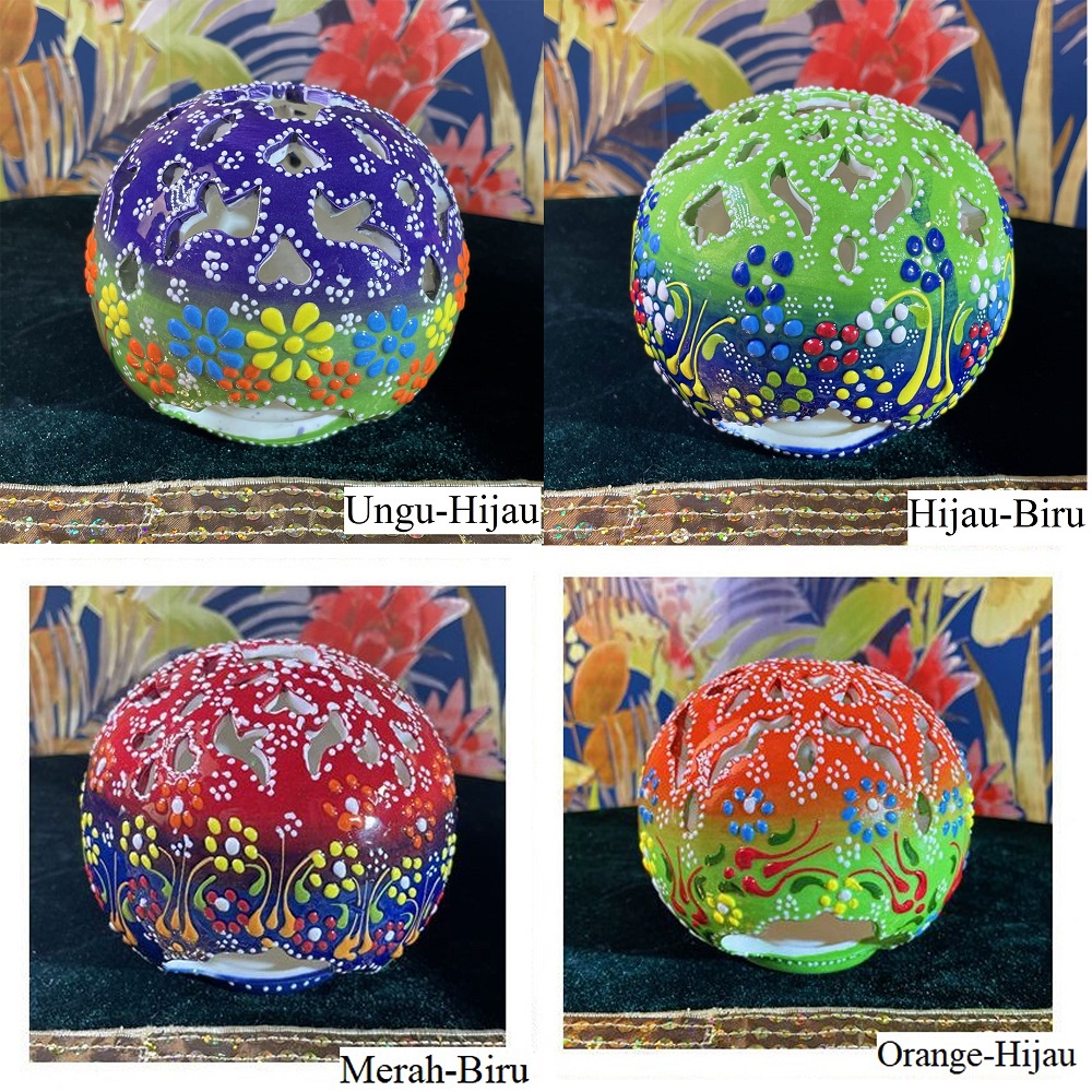 Tempat Lilin Asli Turki Handmade Motif Timbul