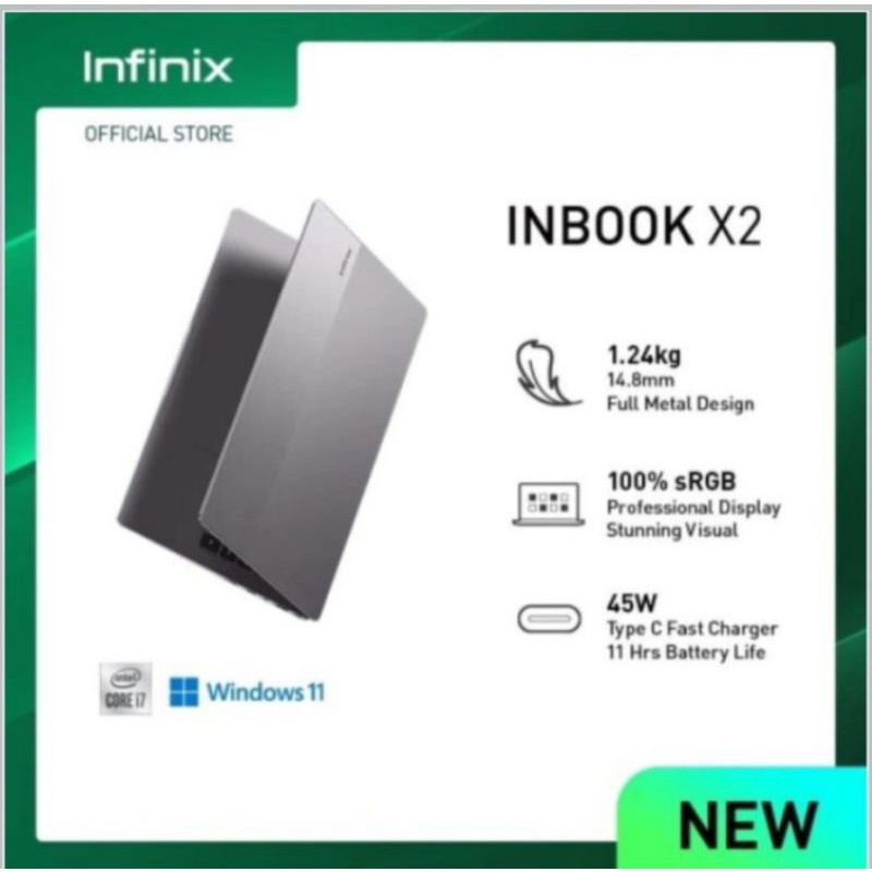 INFINIX INBOOK X2 Intel® Core™M i7-1065G1 14"FHD Display/8GB/512GB