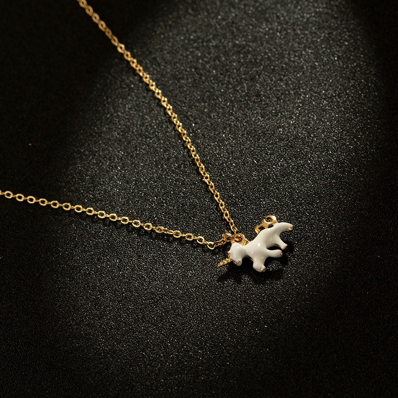 Kalung Unicorn Ladies Pendant Aksesoris Fashion Untuk Pelajar Dan Anak Hadiah Hari Valentine