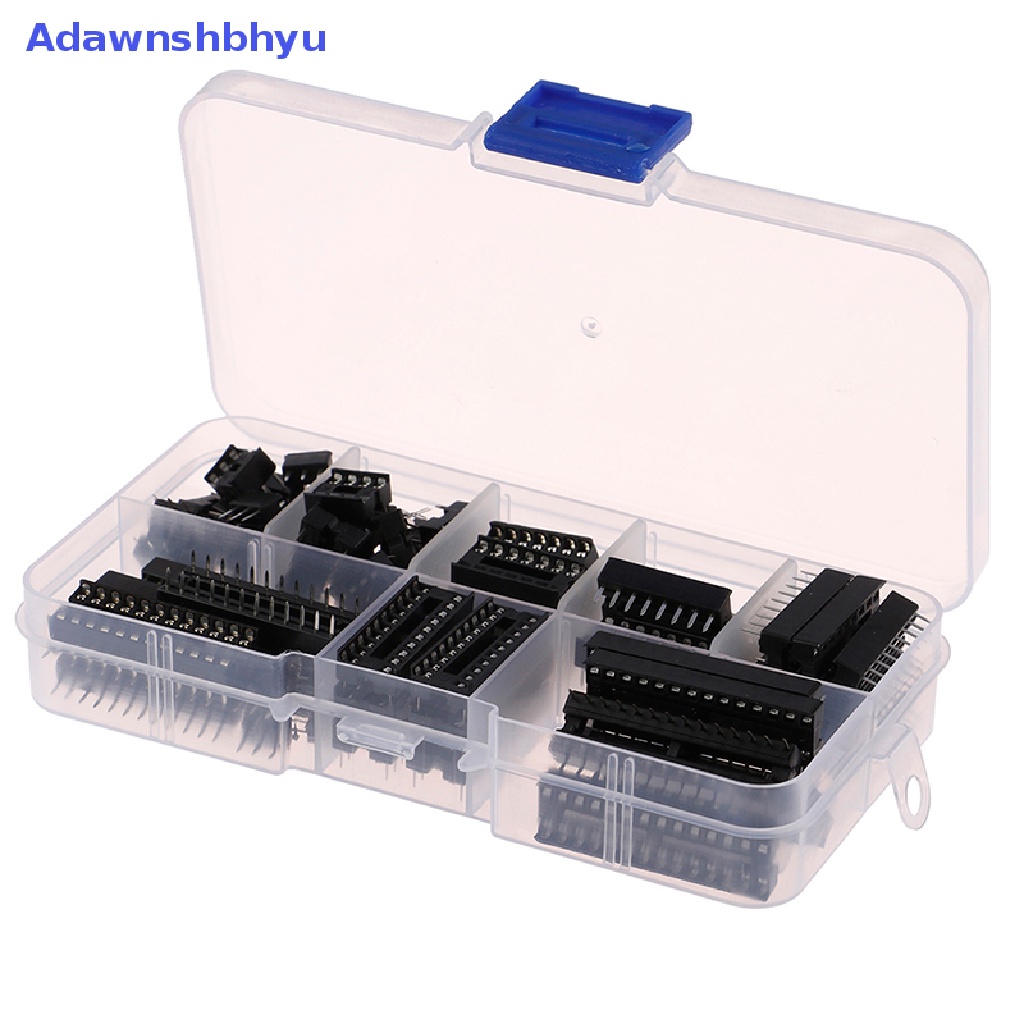 Adhyu 66Pcs/Box DIP IC Soket Solder Type Socket Kit6 /8,14,16 /18,20 /24 /28 Pin ID