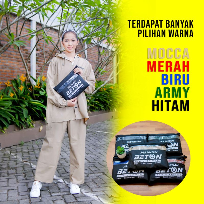 JAS HUJAN RAINCOAT PRIA WANITA DEWASA MEREK BETON BAHAN PVC 025