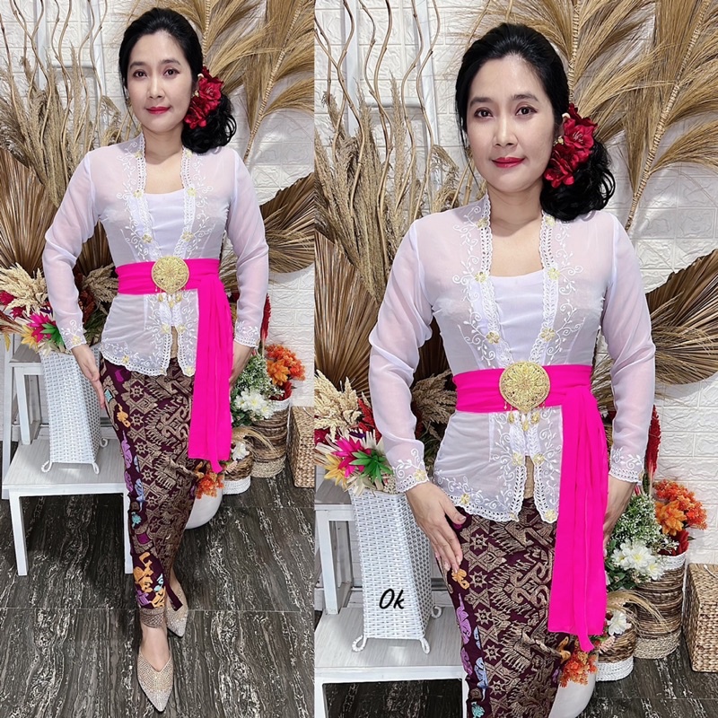 kebaya jadi bordir motif padi