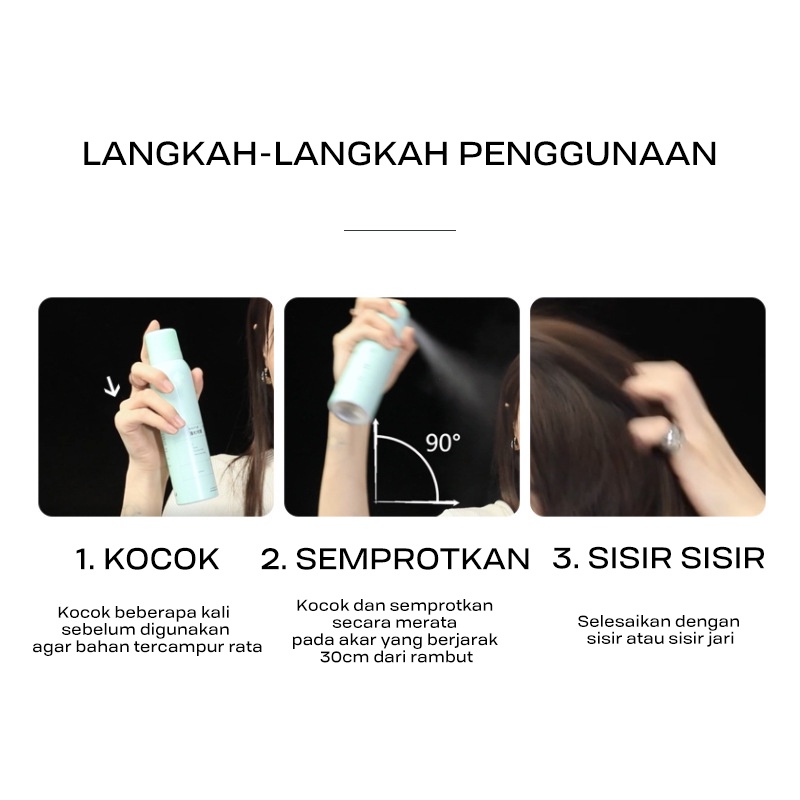 Holiven Dry Shampoo Semprotan Rambut Kering Untuk Mengembangkan Rambut Menghilangkan Rambut Berminyak dan Sebagai Vitamin Rambut