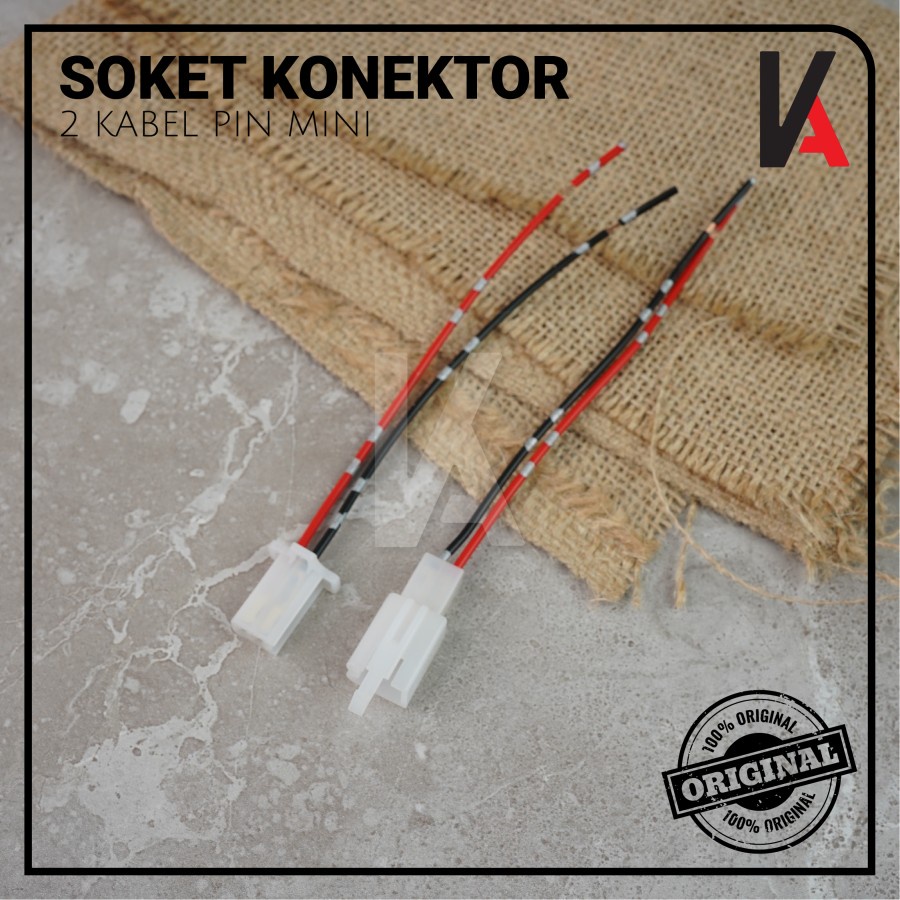Soket Sambung 2 Pin Kecil / Mini Socket Kabel Konektor Mobil Motor (1 Set)