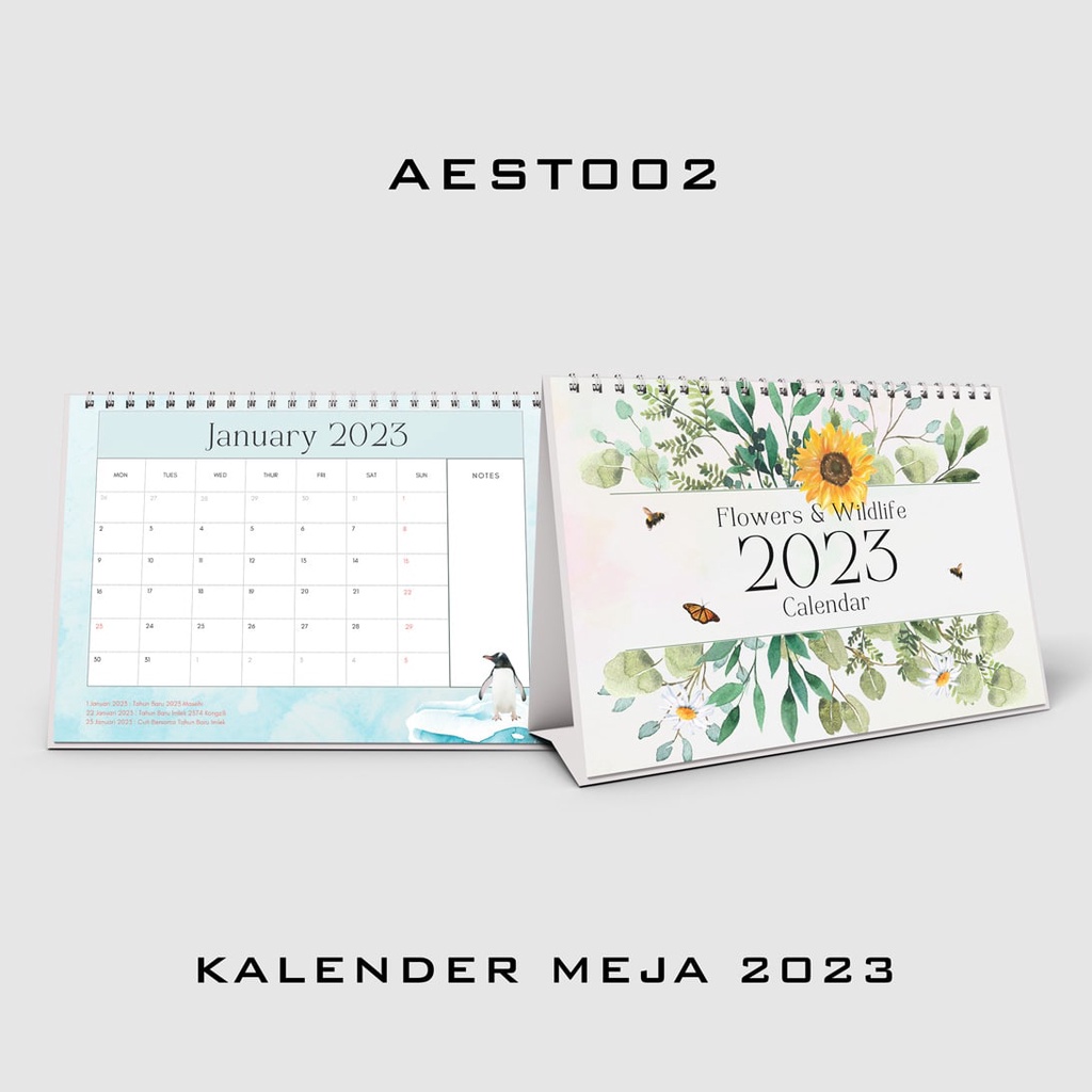 

Kalender Meja Tahun 2023 Full Color Aesthetic Flower & Wildlife l Kalender Duduk Tahun 2023 Hiasan Meja