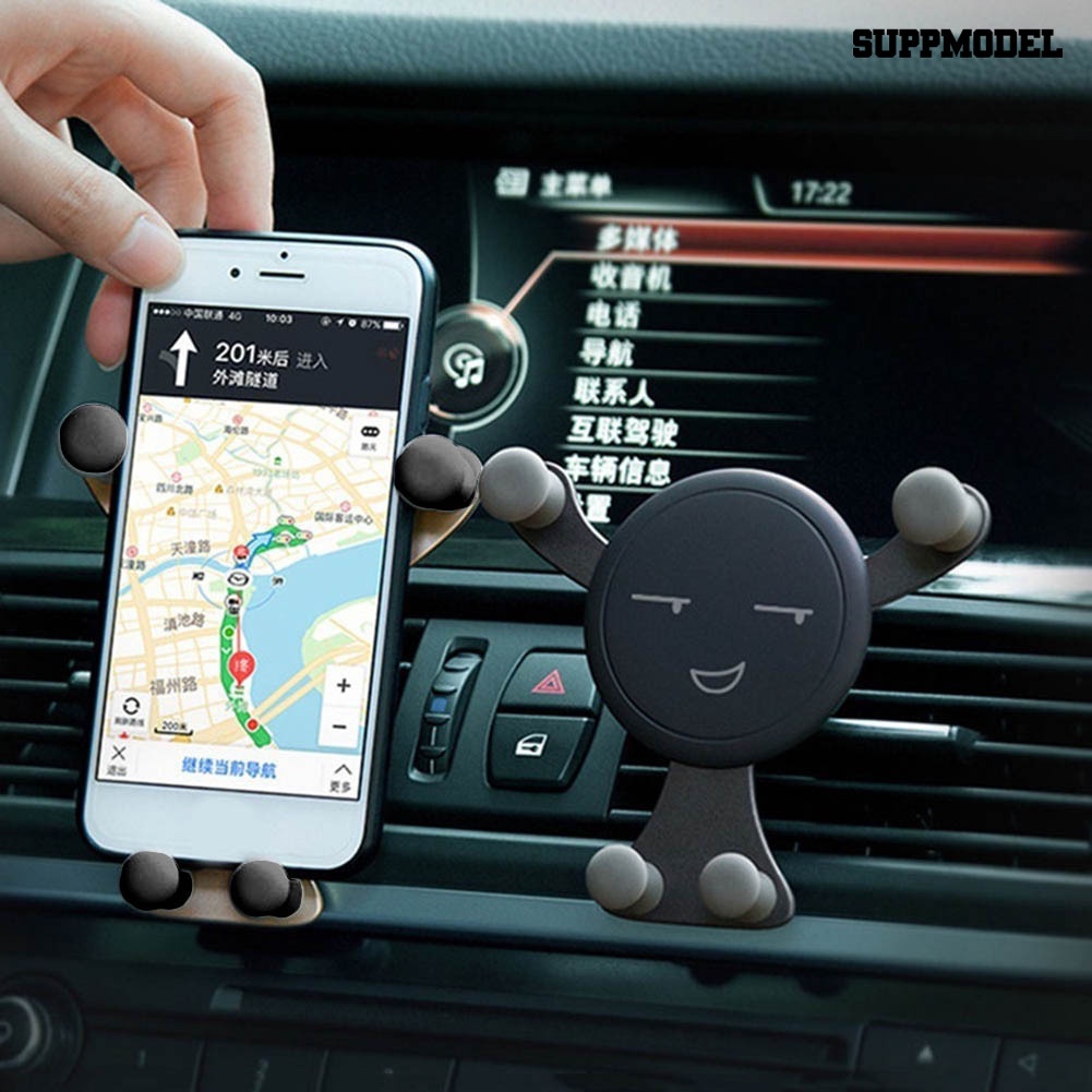 [Auto] Universal Smile Emoticon Klip Ventilasi Udara Mobil Phone Holder Bracket Perlengkapan Kendaraan