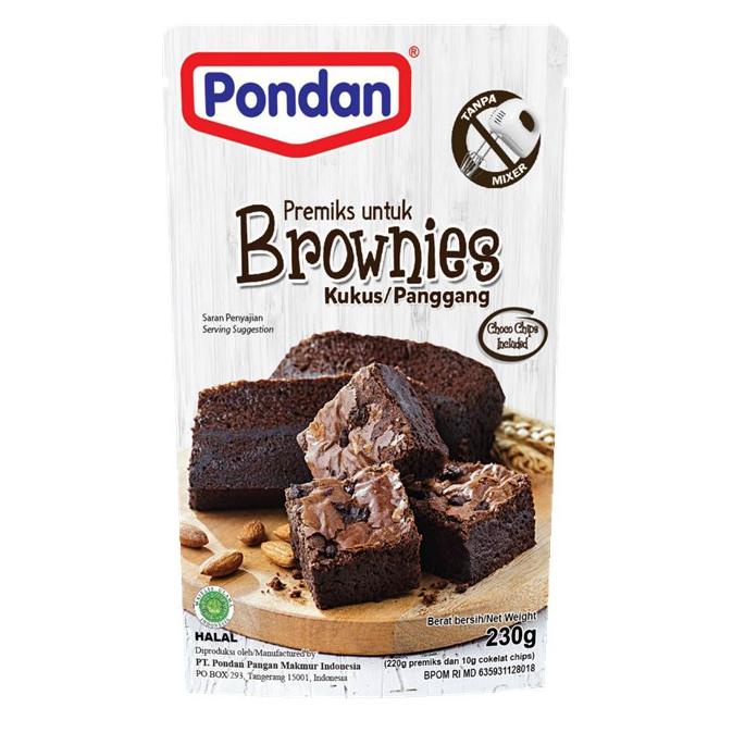 ㅫ Pondan Tepung Premiks Brownies Kukus &amp; Panggang Chocolate 230 gr ビ