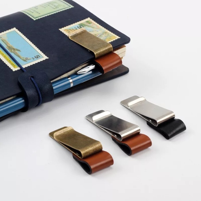 

TERBAIK Pen Holder Notebook Clip leather Code 3411