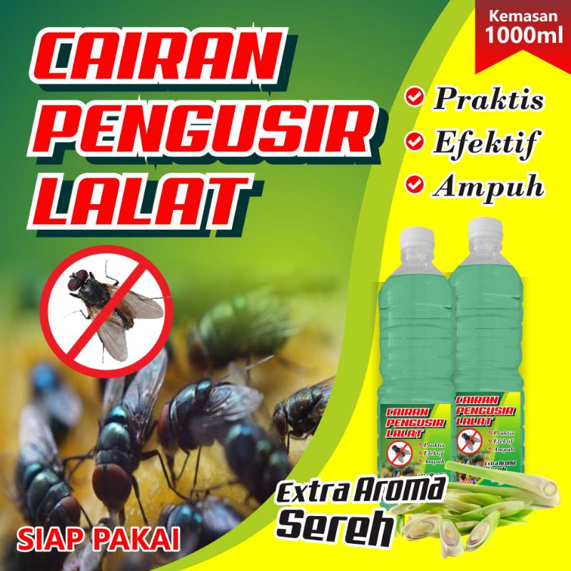 Cairan Pengusir Lalat Ampuh EXTRA AROMA SEREH kemasan botol PET 1 Liter